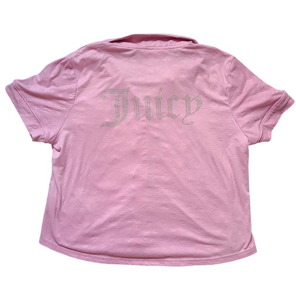 Juicy Couture Pink Pajama Set Womens Large Pants Collard Shirt Fall Winter Pjs - Picture 5 of 16